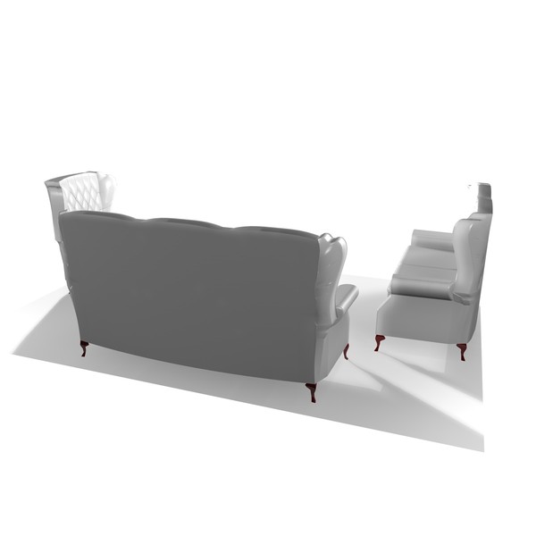 classic 3 piece chairs 3d model - CLASSIC CHAIR 3 PIECE SET by Carrara1